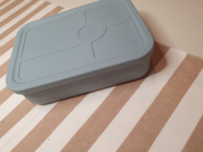 5 Compartment Silicone Bento Style Box Blue
