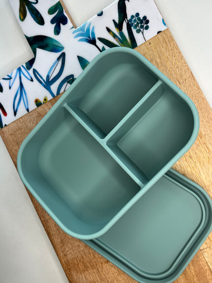 Silicone Bento Style Box Green